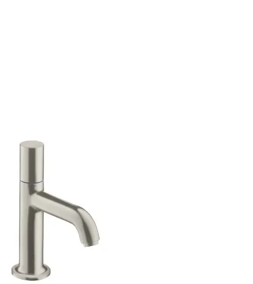 Standventil aus Edelstahl mit gebogenem Auslauf, geeignet für Waschbeckenmontage. Teil der Produkte von AXOR, designed für klare Linien und moderne Badezimmer.